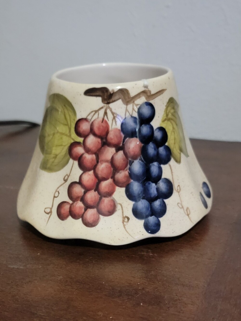 Hand-Painted Grape Ceramic Vase - Blue & Red